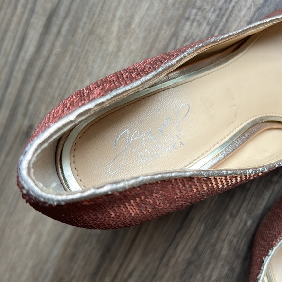 Badgley Mischka Pink Sparkle Block Heels - Picture 4 of 9